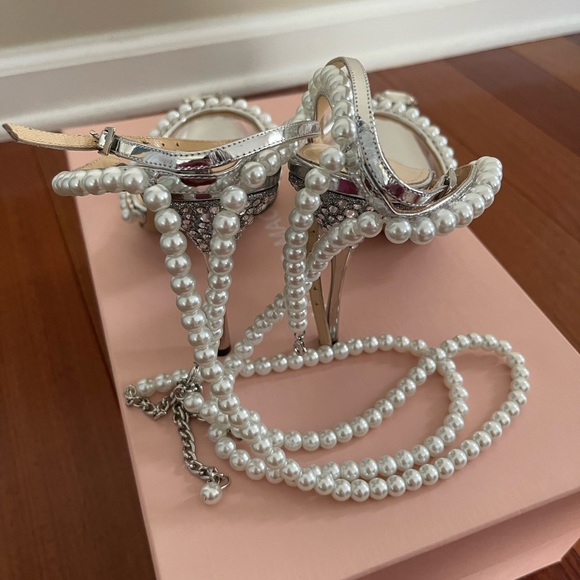 BNIB MACH & MACH Diamond of Elizabeth Pearl PVC Clear Pumps 39 - Picture 10 of 14